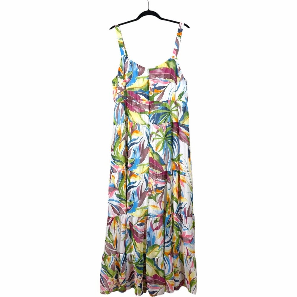 Julia Jordan Size 16 Printed Sleeveless Tiered Maxi Dress Vacation Resort Floral - Picture 3 of 11